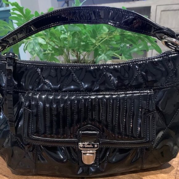 Coach Poppy Liquid Gloss Groovy Black Tote - Picture 1 of 10